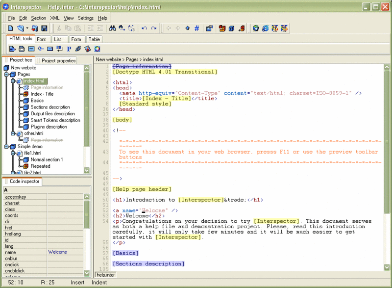 Interspector Text Editor Screenshot
